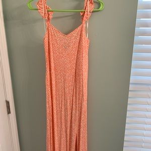 Express Coral and white Maxi dress
